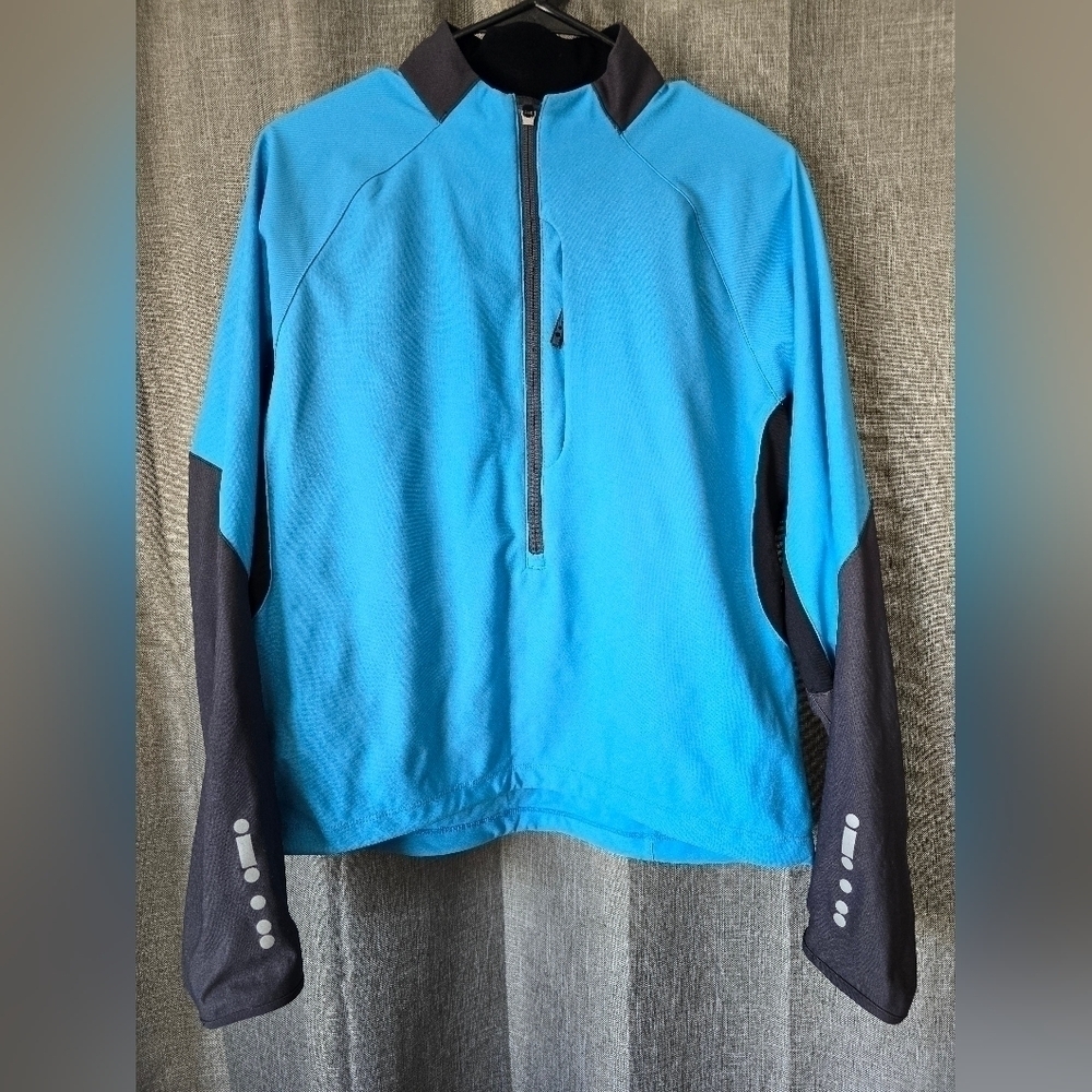 REI Soft Shell Blue Black Jacket Womens Large 1/2 Zip